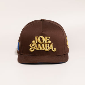 Brown cap with 'Joe Samba' text 