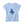 Women's Conch Republic V-Neck in Blue Hydrangea — front flat lay, navy silhouette logo with full-color Conch Republic flag graphic | Lost Boy Creations Key West