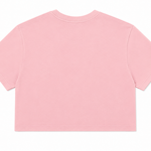 Women's Cropped Beach Day Tee in Dusty Blush — back flat lay, cropped boxy silhouette | Lost Boy Creations Key Wes