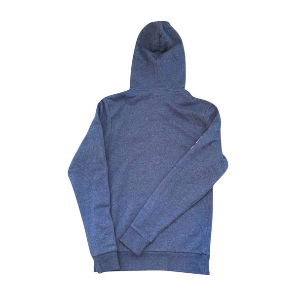 Men's LBC Zip Up Hoodie in Navy — back flat lay, clean back with no graphics | Lost Boy Creations Key West