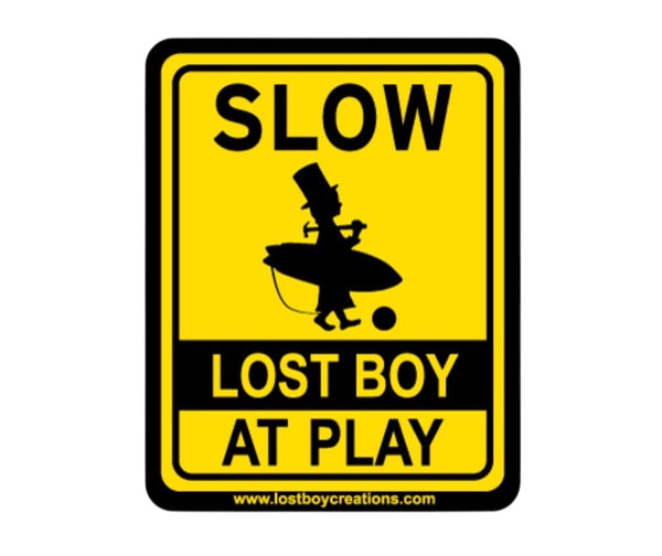 Lost Boy Creations Key West street sign sticker with slow Lost Boy at Play | Lost Boy Creations Key West