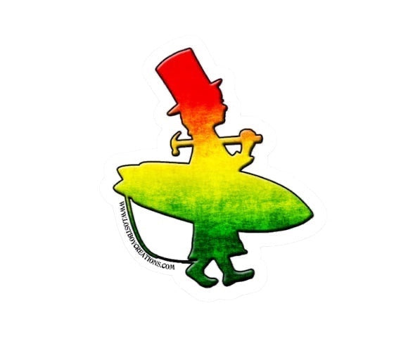 Lost Boy Creations reggae mini silhouette sticker with colorful reggae graphic | Lost Boy Creations Key West