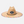 Straw Hat in Conch Orange — front view, Lost Boy Creations patch and black chin strap | Lost Boy Creations Key West