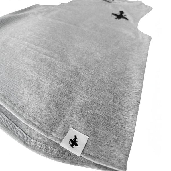 Women's Pirate Tank in Gray — flat lay front view | Lost Boy Creations Key West