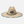 Straw Hat in Blue Palm — product view, wide brim with tropical palm-print underbrim and black chin strap | Lost Boy Creations Key West