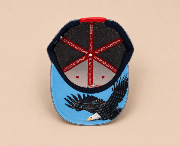 4th of July Hat 2026 — underbrim detail, American Bald Eagle scene hidden inside hat | Lost Boy Creations Key West