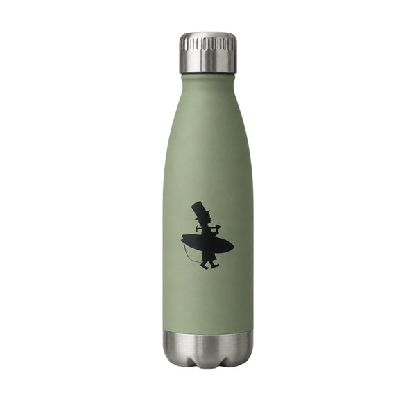 Lost Boy Water Bottle in Sage Green — front view, 16 oz insulated stainless steel | Lost Boy Creations Key West