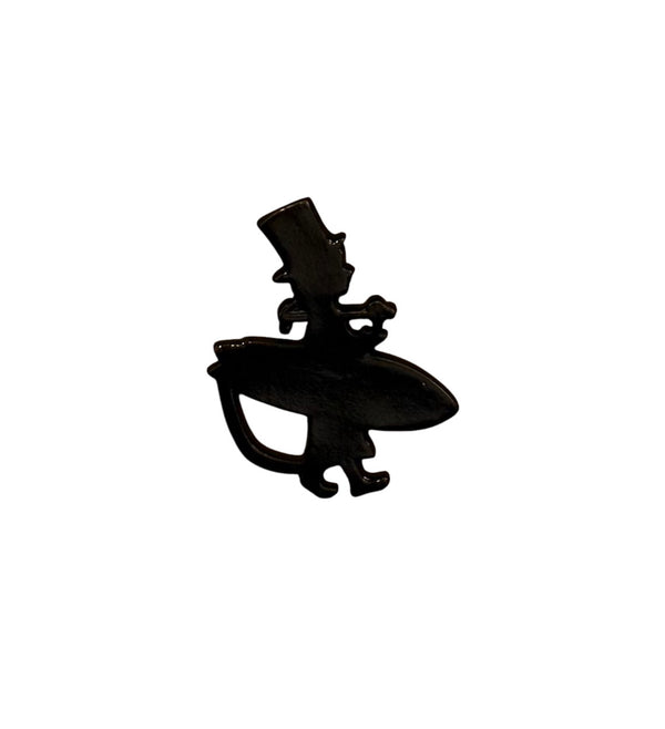 Lost Boy Creations logo collectible enamel pin — flat lay front view showing iconic Lost Boy silhouette logo | Lost Boy Creations Key West