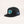 Lost Boy Creations Ghetto Blaster black snapback hat with a boombox rubber patch and blue contrast stitching.