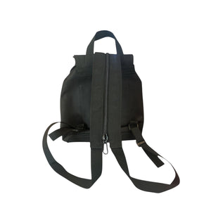 Mini Bag black water-resistant mini backpack side view showing crossbody and backpack carry straps | Lost Boy Creations Key West