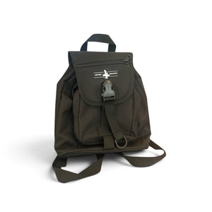 Mini Bag black water-resistant mini backpack front view with adjustable straps and buckle closure | Lost Boy Creations Key West