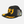 A Pirate's Life for Me Hat in Black — 3/4 angle, yellow pirate skull & crossbones emblem, gold laurel wreath brim embroidery, Conch Republic flag patch on side | Lost Boy Creations Key West