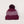 Lost Boy Creations burgundy chunky knit pom pom beanie with a fold-over cuff and gradient texture