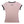 Back view of Lost Boy Creations desert pink ringer tee with black contrast neck and sleeve bands and logo detail.