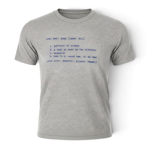 Kid's Definition Tee in Heather Grey — front view on mannequin, Lost Boy dictionary definition graphic | Lost Boy Creations Key West