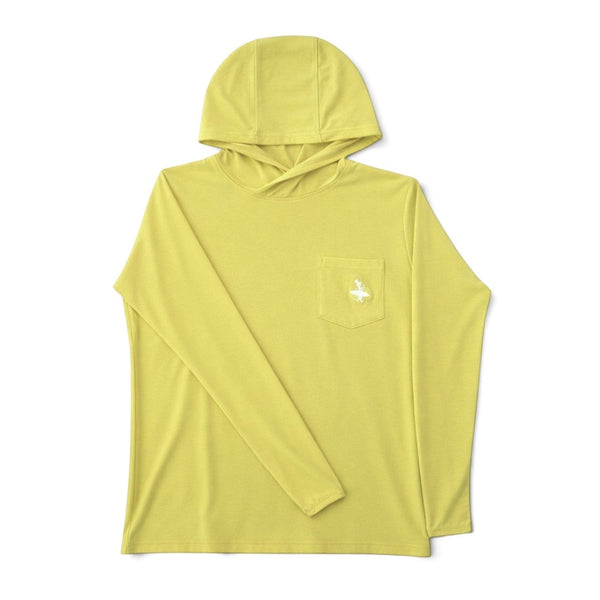 LBC Hooded Sun Shirt green colorway — UPF 20+ bamboo hooded sun shirt with embroidered LBC logo on front chest pocket | Lost Boy Creations Key West