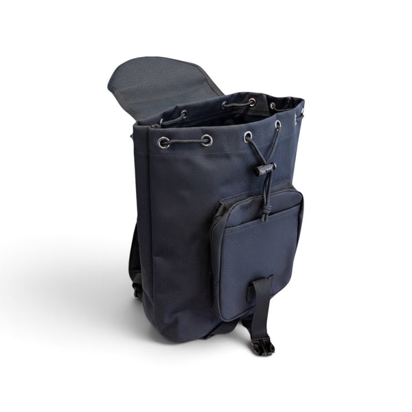 Mini Bag in black 9L water-resistant mini bag with drawstring closure and front pocket | Lost Boy Creations Key West