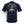 Lost Boy Creations midnight navy cotton t-shirt featuring a white sailing boat graphic on the back