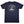 Lost Boy Creations midnight navy cotton t-shirt featuring a white sailing boat graphic on the back