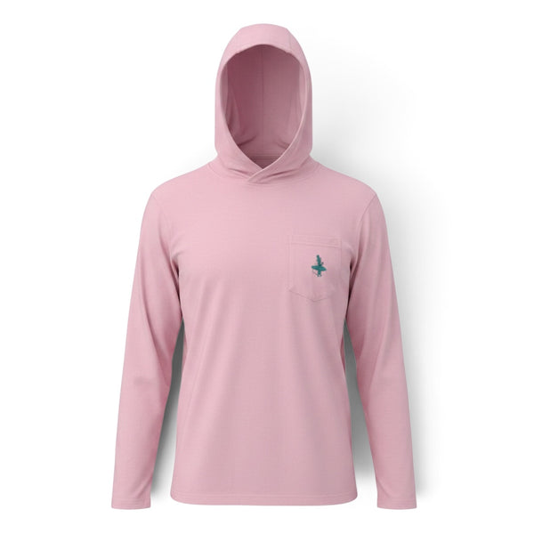 LBC Hooded Sun Shirt purple colorway — UPF 20+ bamboo hooded sun shirt with chest pocket and LBC logo detail | Lost Boy Creations Key West