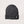 Lost Boy Creations smoke grey heathered rib-knit beanie with a branded patch on the fold-over cuff.