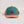 Lost Boy Creations Coral Reefer snapback hat with teal front, orange brim, mesh back, and red embroidered logo.