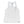 Lost Boy Creations white racerback tank top featuring a small blue surfboard graphic on the chest