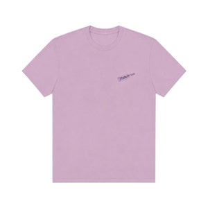 Men's Octopus Tee 2.0 in Purple — front flat lay, darker purple bottle graphic on left chest | Lost Boy Creations Key West