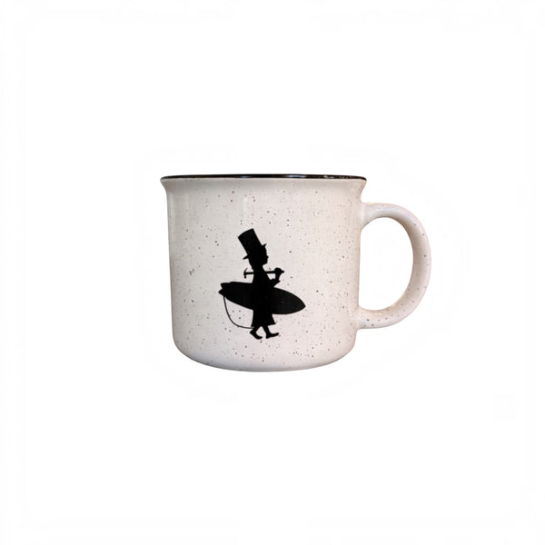 Lost Boy Creations ceramic mug right handle facing showing iconic Lost Boy logo | Lost Boy Creations Key West