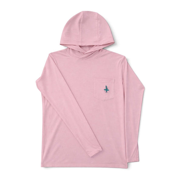 LBC Hooded Sun Shirt in Purple — UPF 20+ bamboo hooded sun shirt with embroidered LBC logo on front chest pocket | Lost Boy Creations Key West 