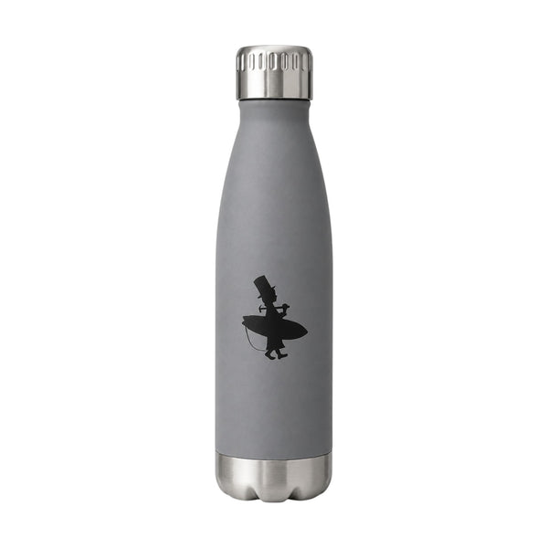 Lost Boy Water Bottle in Slate — front view, 16 oz insulated stainless steel | Lost Boy Creations Key West